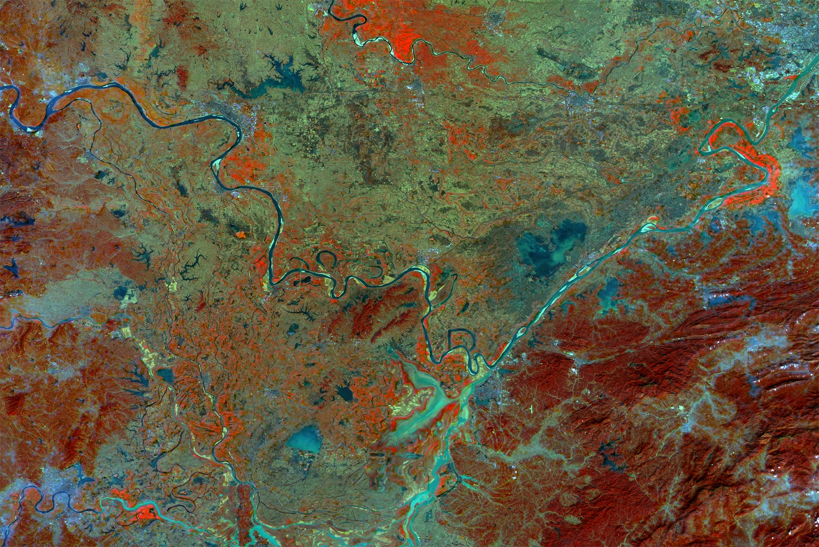 PROBA-V 100 m image of Hubei, China