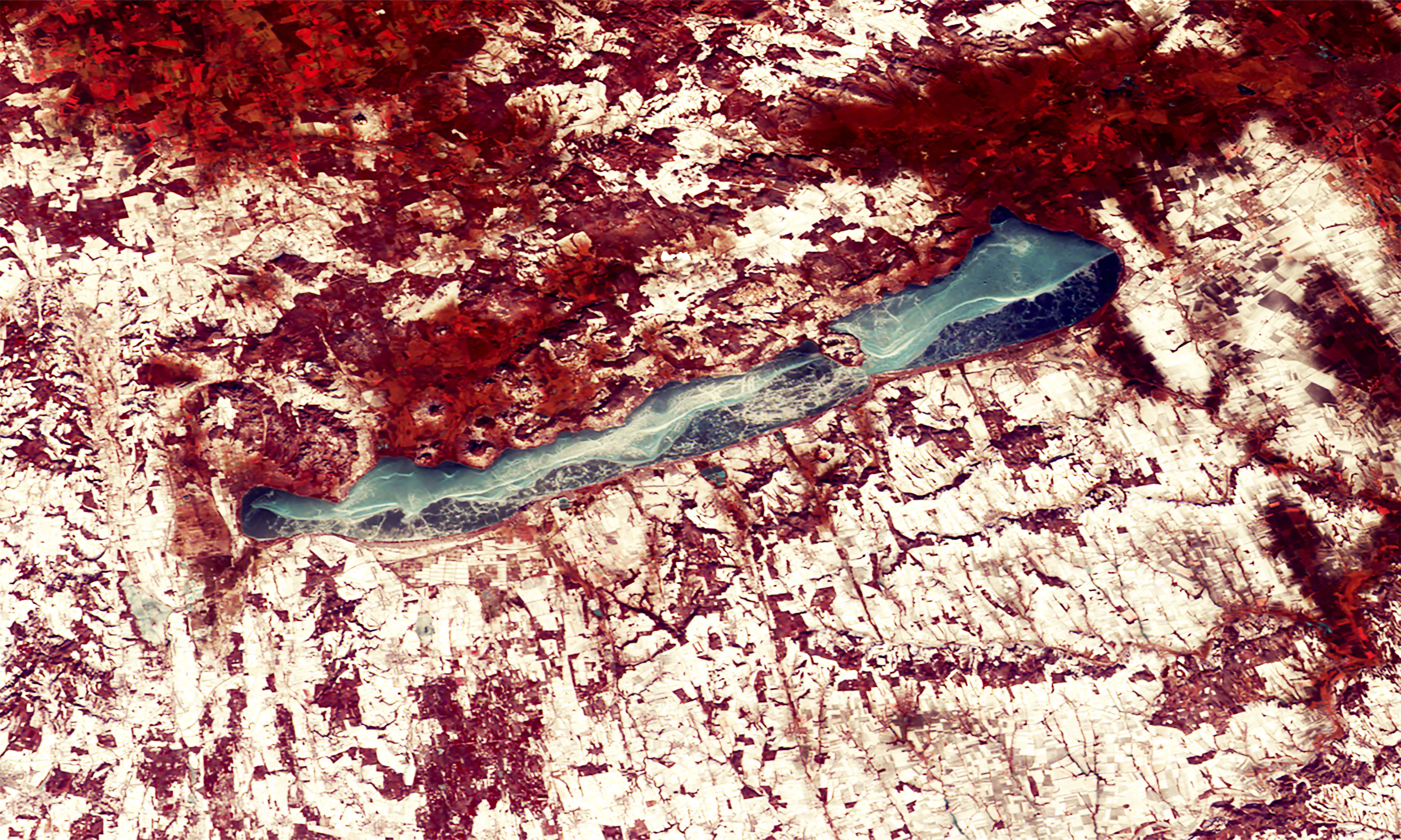 PROBA-V 100 m image of Lake Balaton, Hungary