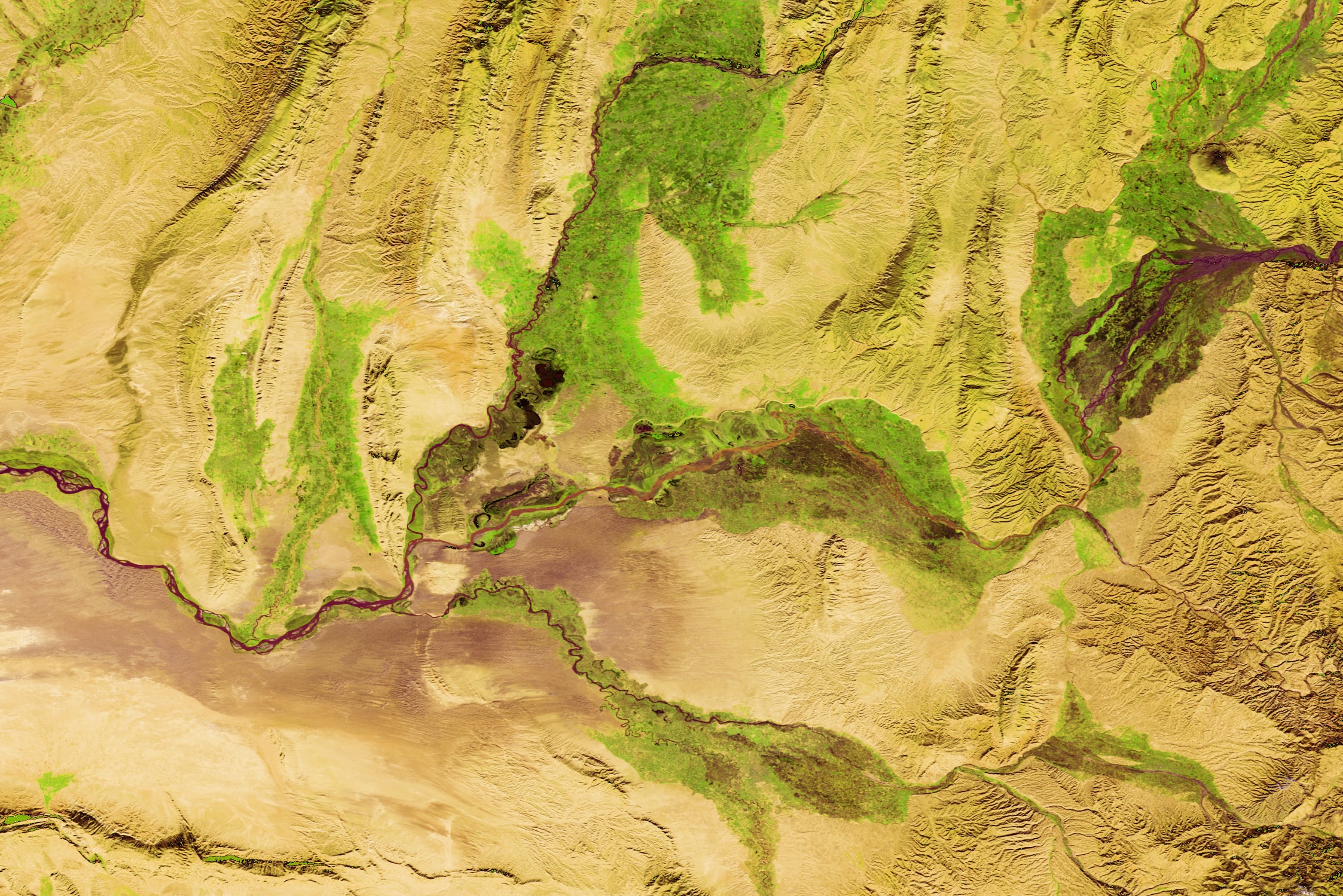 PROBA-V 100 m image of Amu River, Tadzjikistan